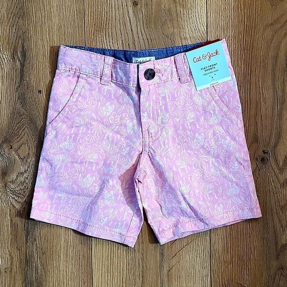 Boys' Flat Front Chino Shorts Light Pink Belt Loops Breathable Fabric NWT - Picture 4 of 6